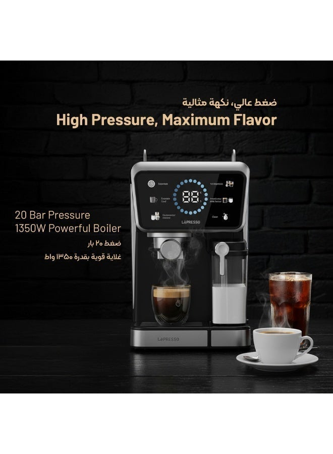 LePRESSO Hot & Cold Brewing Coffee Machine, Espresso Machine with Milk Frother, Self- Cleaning Coffee Maker, 20Bar Latte Maker, Touch Panel, 4 Preset Function, 1350W Espresso Maker, Latte, Cappuccino - Image 3